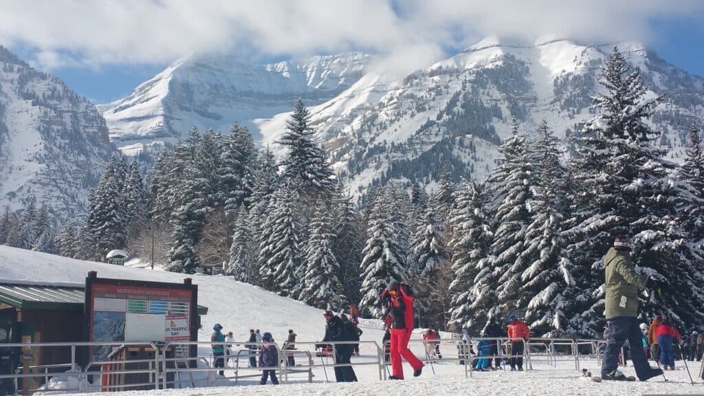 Ski resort on mountain in Provo, Utah