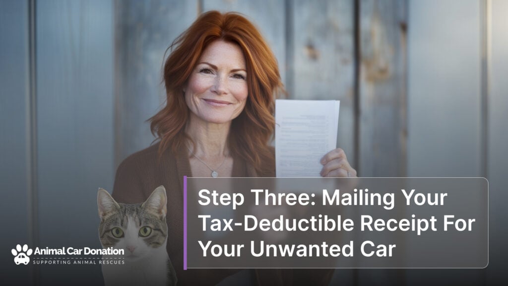 Step Three: Mailing Your Tax-Deductible Receipt For Your Unwanted Car